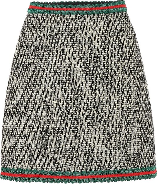 Gucci A-line tweed skirt