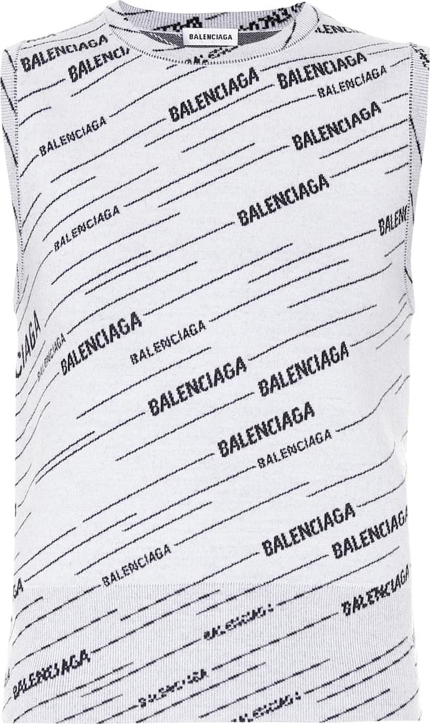 Balenciaga Logo wool-blend top