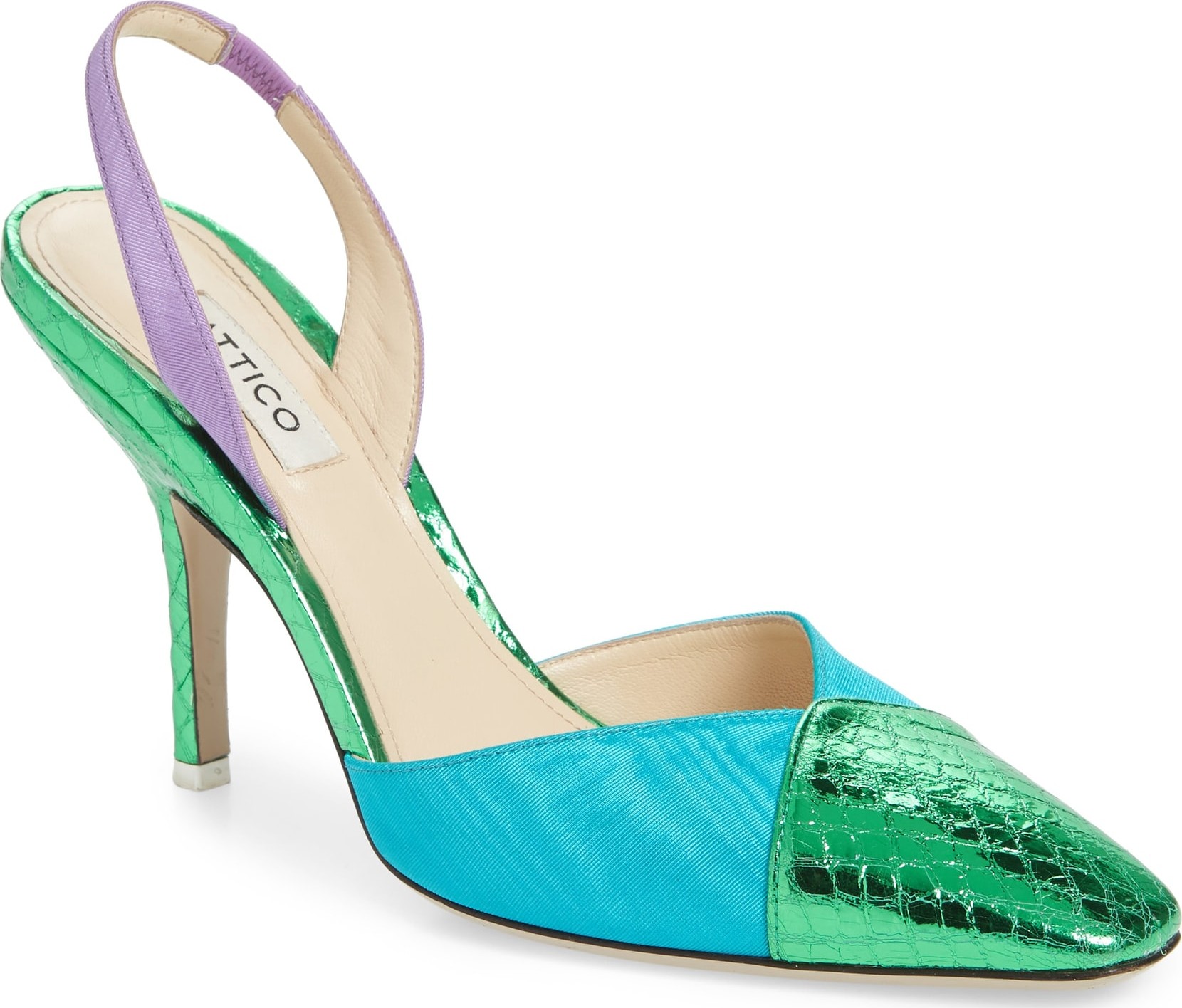 Attico Mara Square Toe Slingback Pump