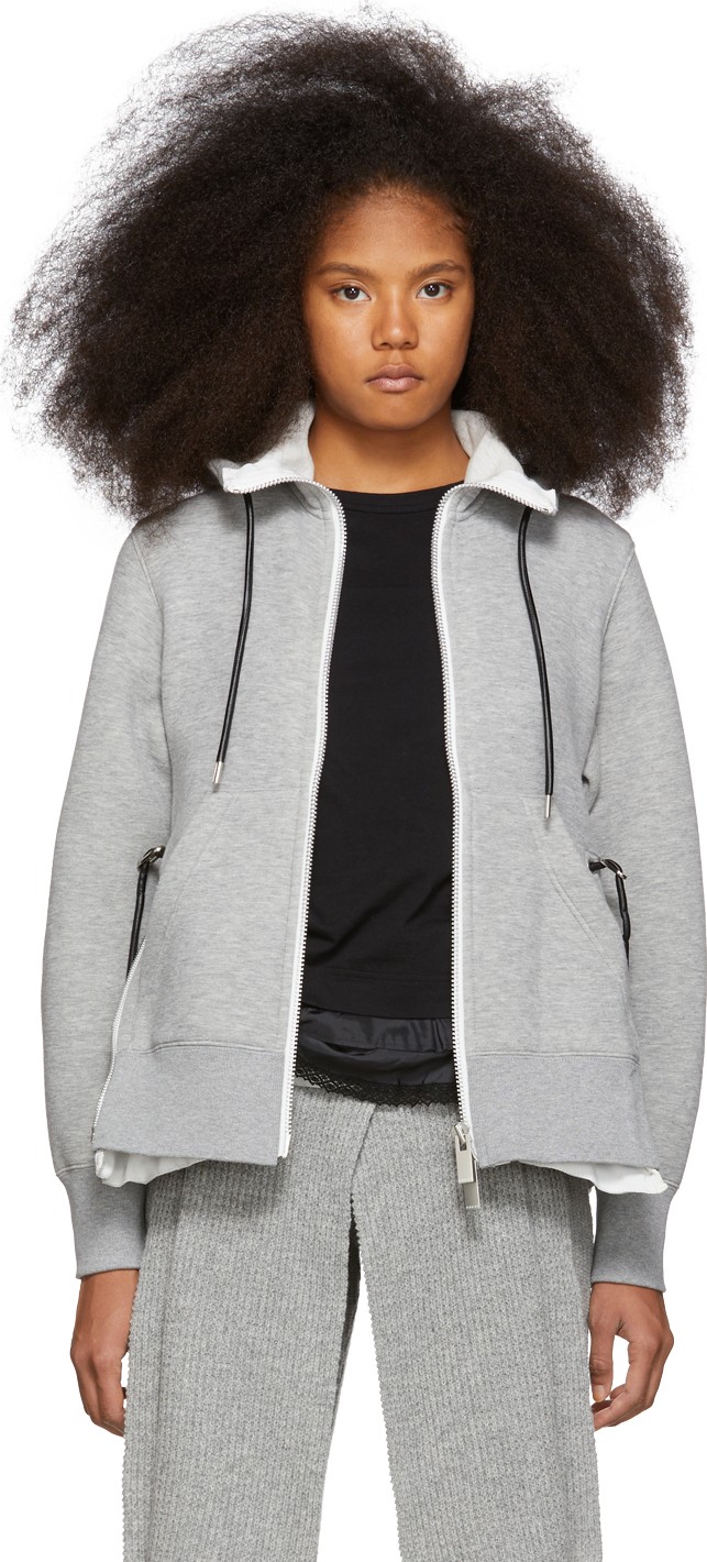 Sacai Grey Sponge Sweat Hoodie