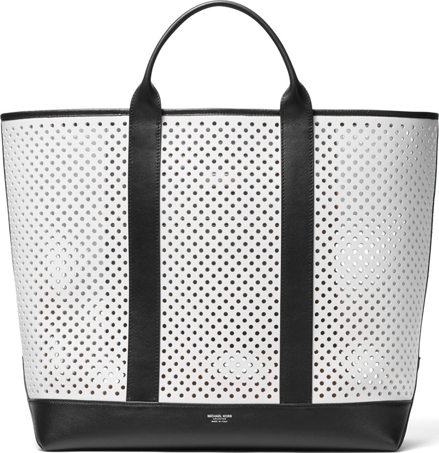Michael Kors Colorblock Perforated Calf Tote Bag