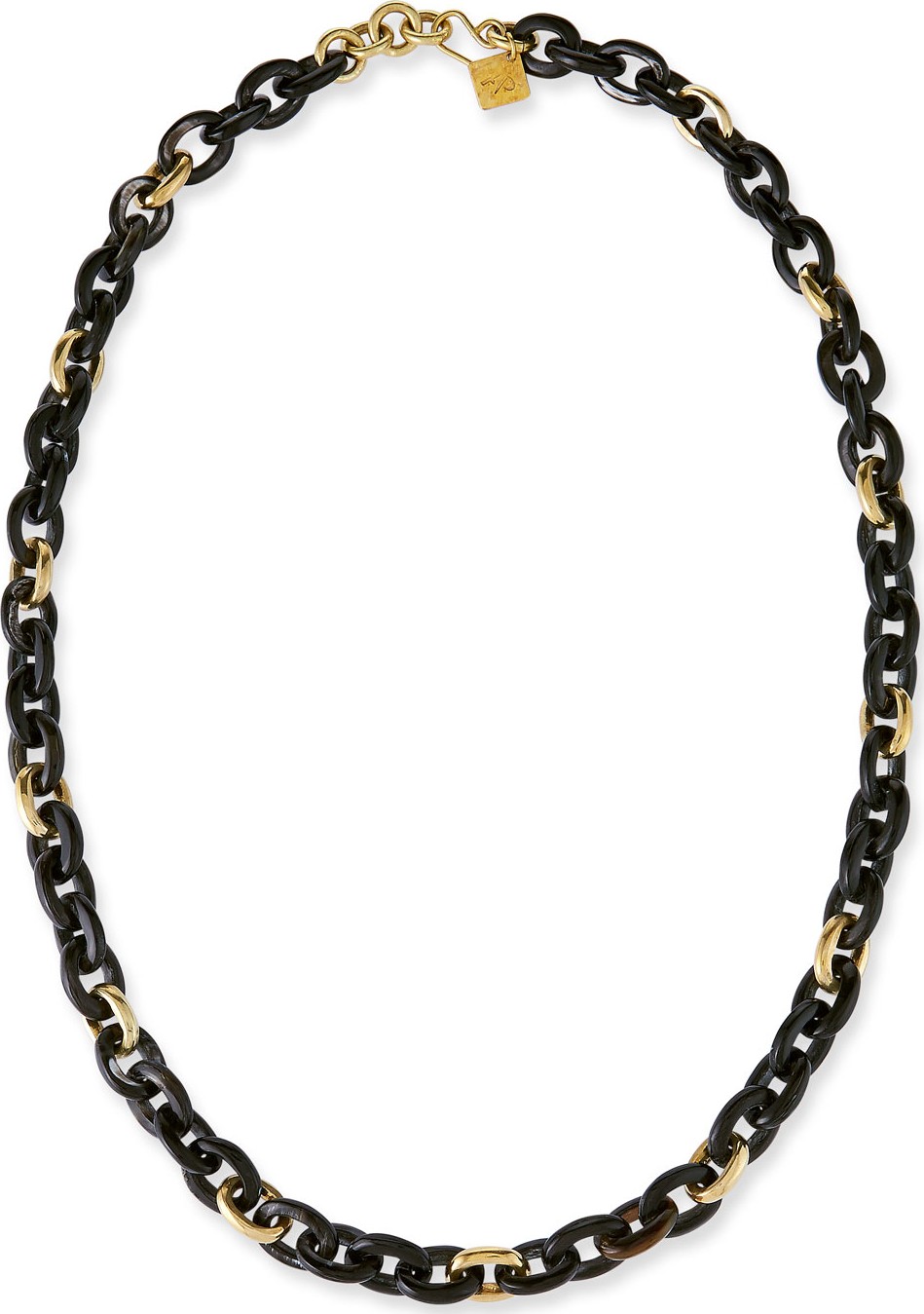 Ashley Pittman Meli Dark Horn & Bronze Link Necklace