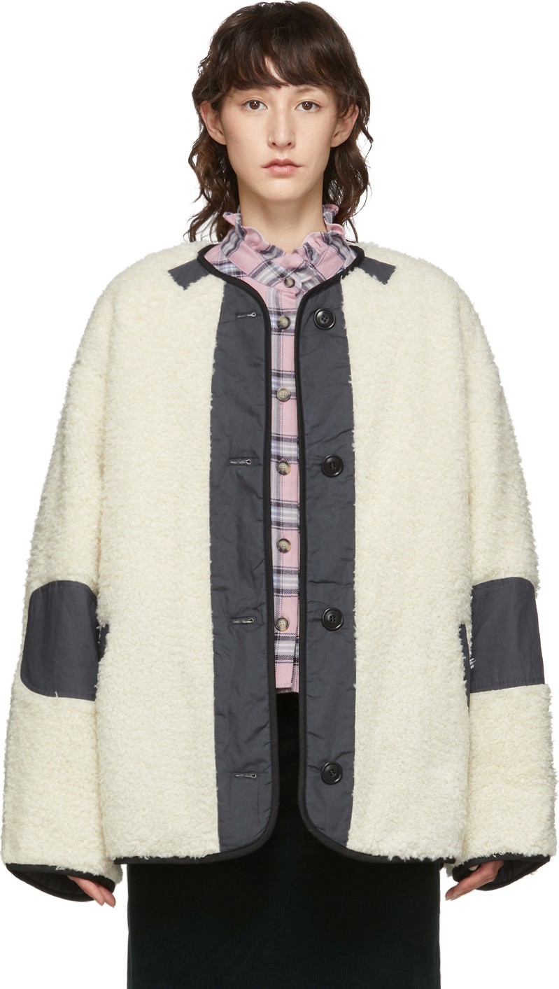 Isabel Marant Etoile Off-White Faux-Fur Padded Demma Coat