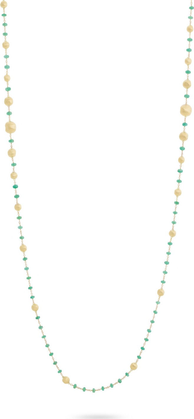 Marco Bicego 18k Gold Africa Emerald Long Necklace