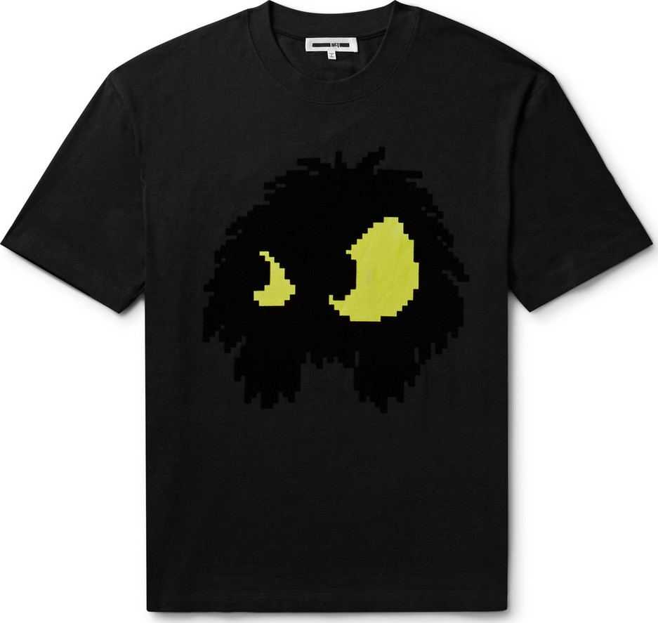 McQ - Alexander McQueen Flocked Printed Cotton-Jersey T-Shirt