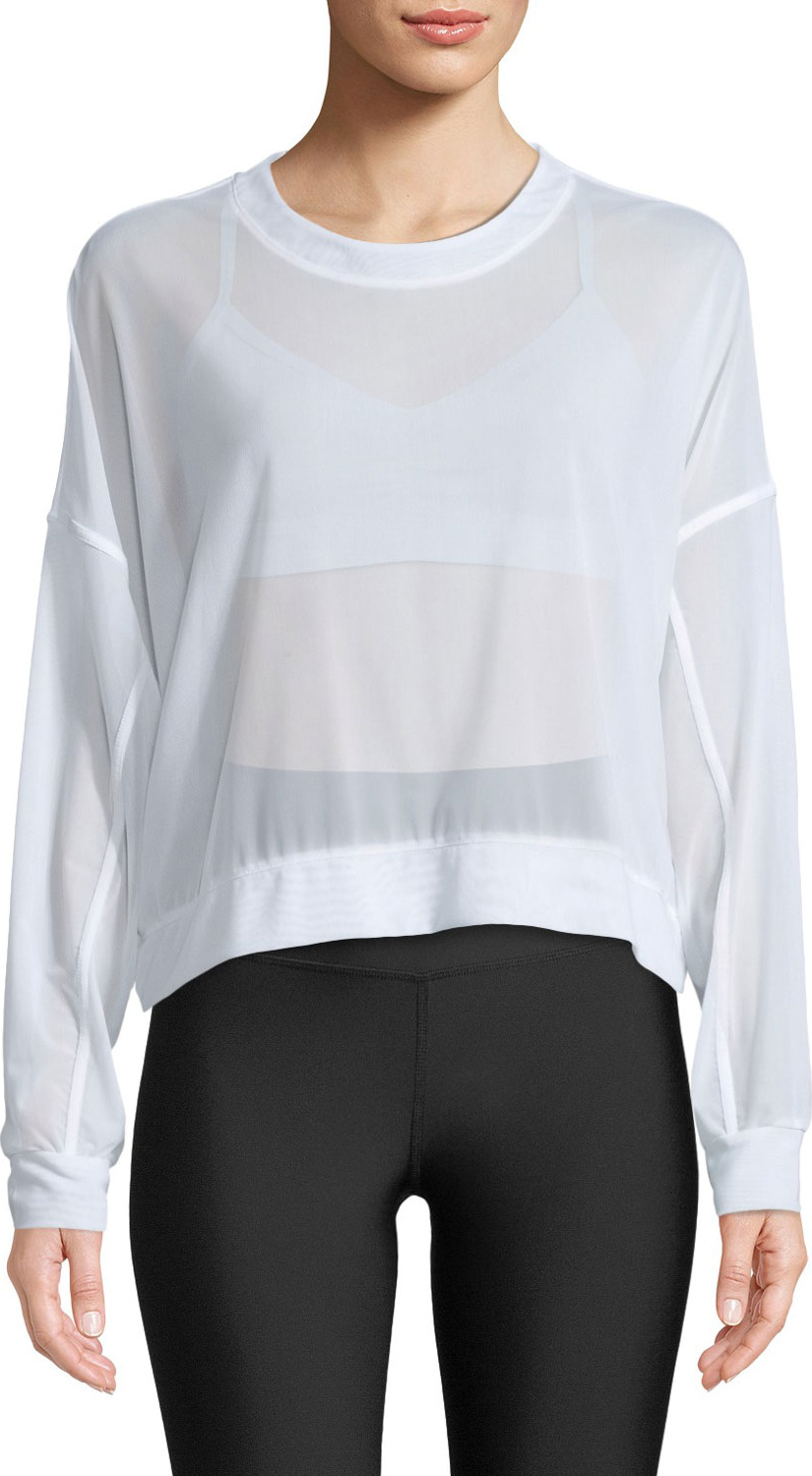 Alo Yoga Ambience Long-Sleeve Mesh Pullover Top