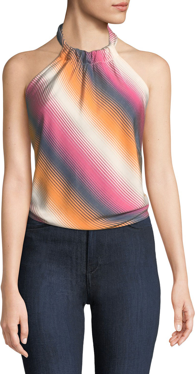 Trina Turk Tamika Halter Top in Serape Stripes
