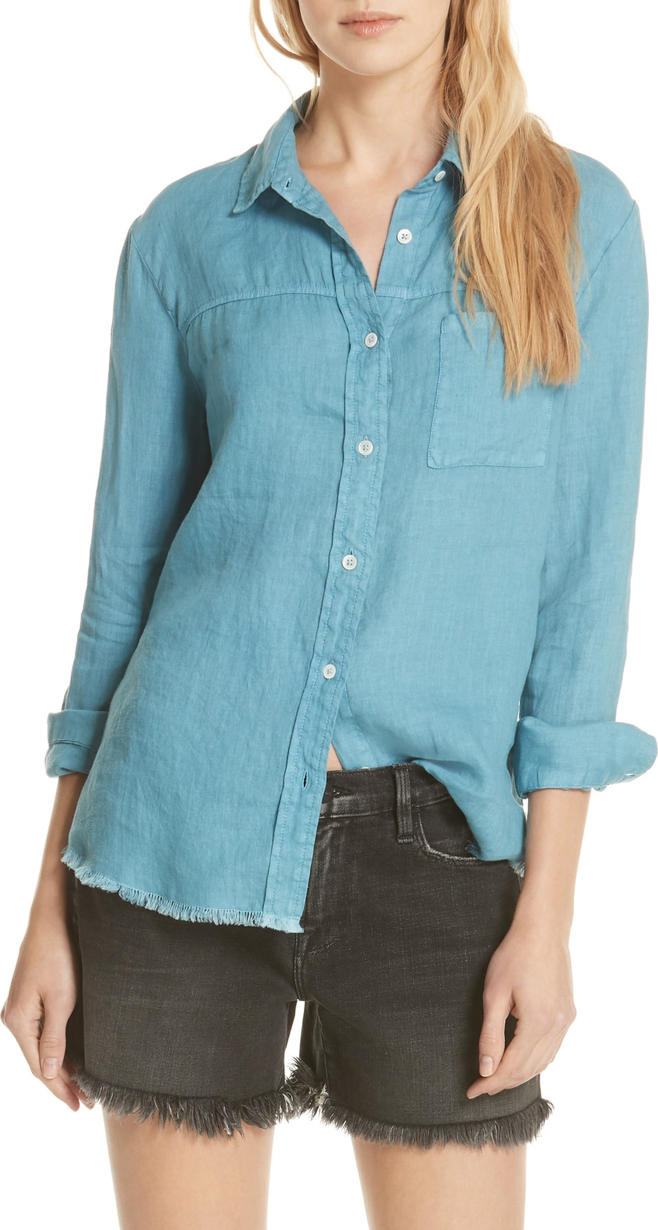 FRAME DENIM Soft Pocket Linen Shirt