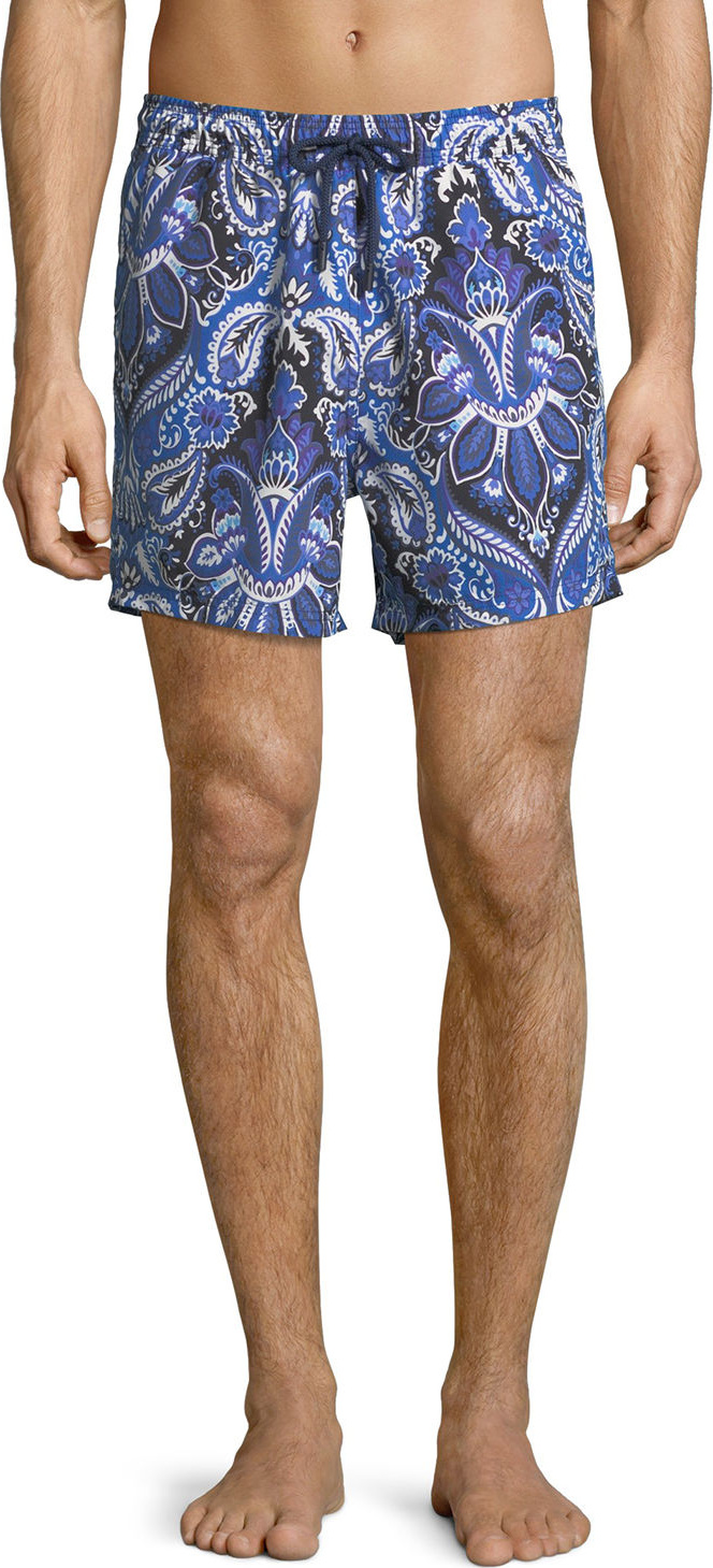 Etro Floral Paisley-Print Swim Trunks