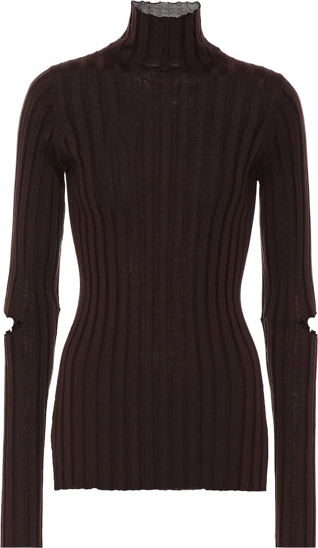 Helmut Lang Ribbed turtleneck wool sweater