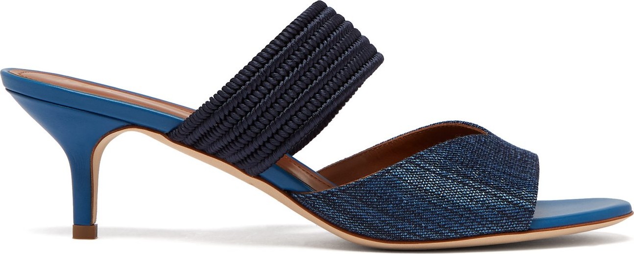 Malone Souliers Rodena braid strap twill mules
