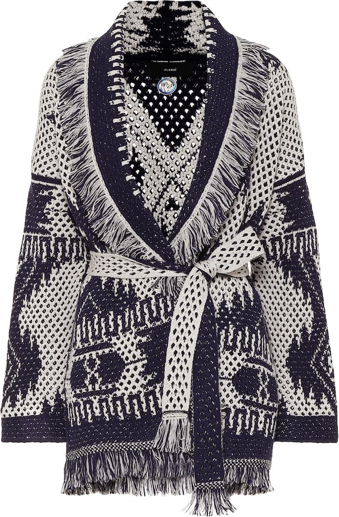 Alanui Cashmere-blend jacquard cardigan