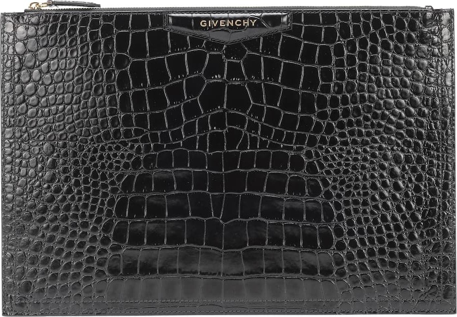Givenchy Antigona croc-effect leather clutch