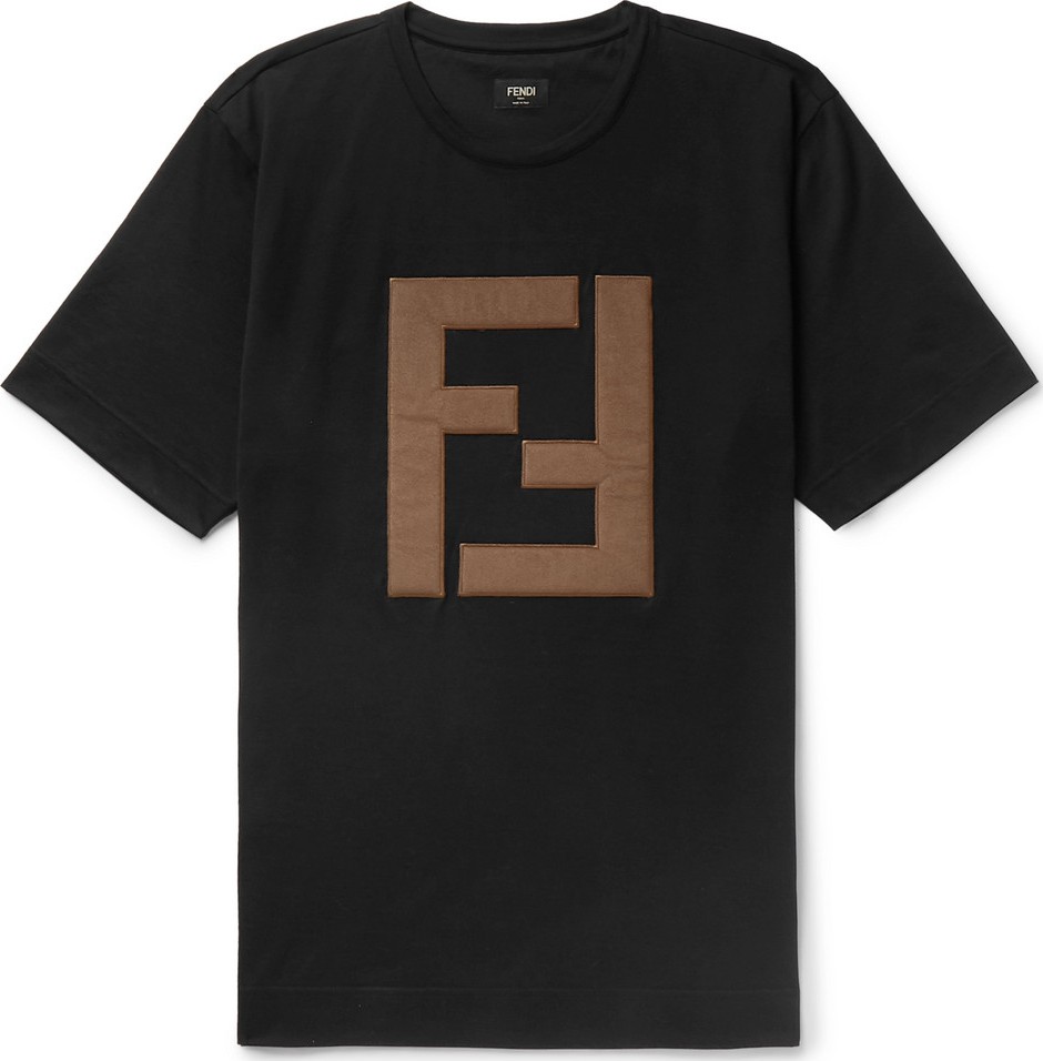 Fendi Logo-Appliquéd Cotton-Jersey T-Shirt