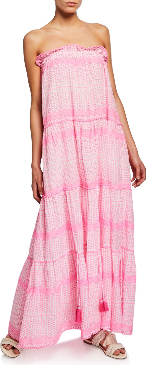 Tessora Luella Embroidered Cotton Maxi Dress