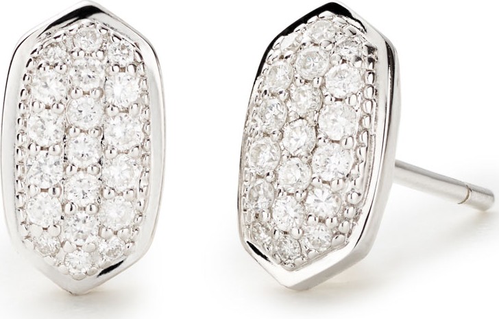 Kendra Scott Amelee 14k White Gold Diamond Stud Earrings