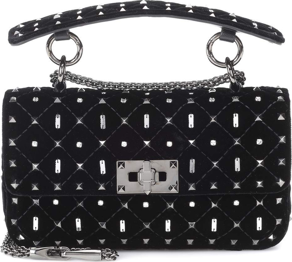 Valentino Valentino Garavani Rockstud Spike velvet shoulder bag