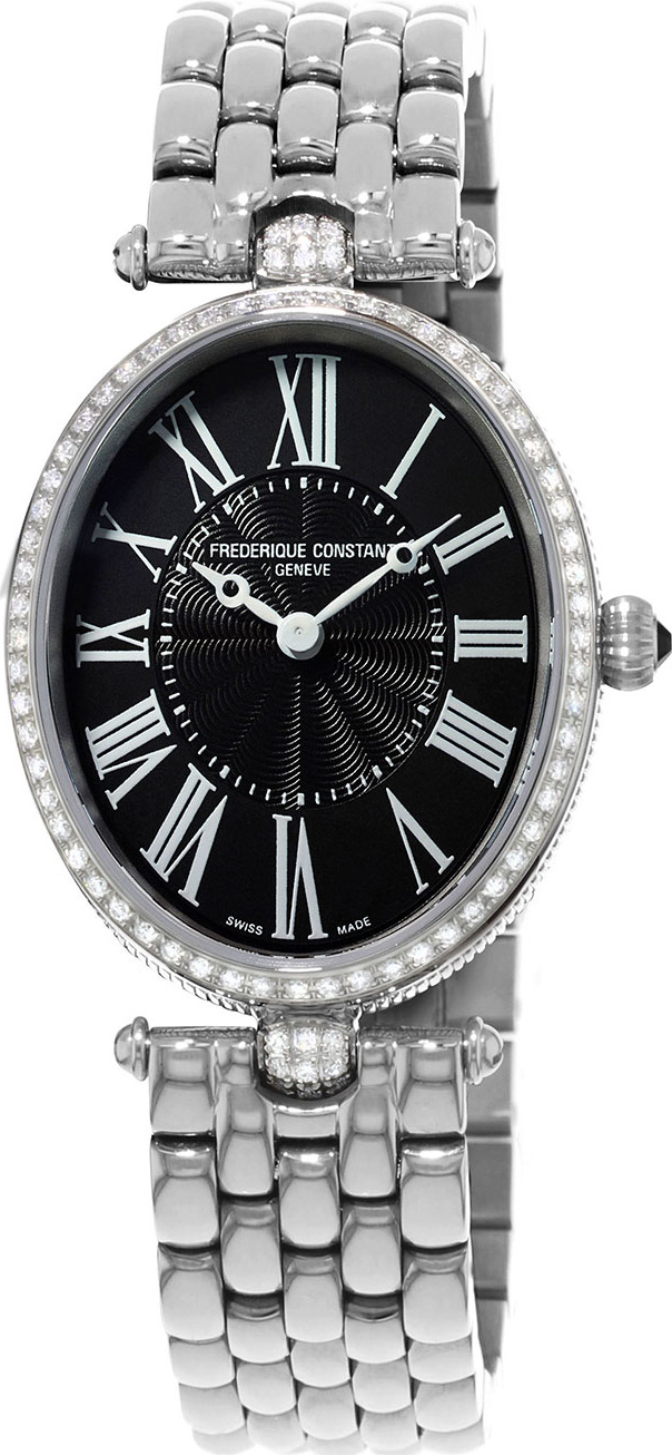 Frederique Constant Ladies' Classics Art Deco Stainless Diamond Watch, Black