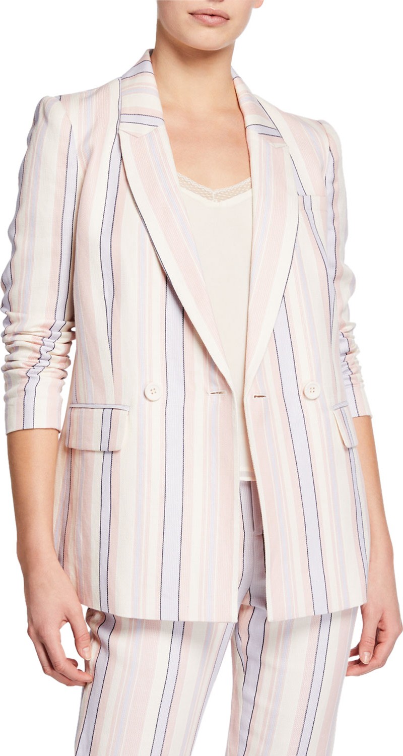 Rebecca Minkoff Grace Striped Double-Breasted Jacket