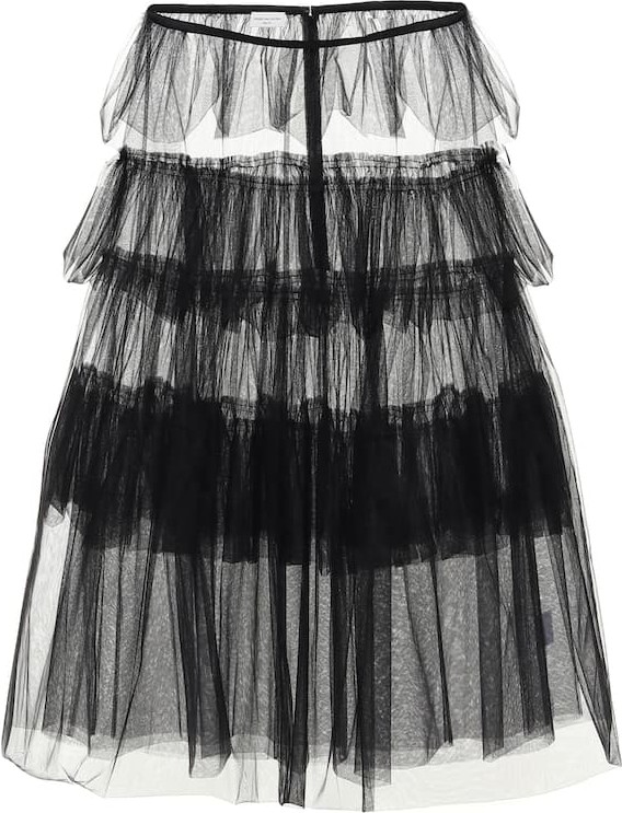 Dries Van Noten Tiered tulle skirt