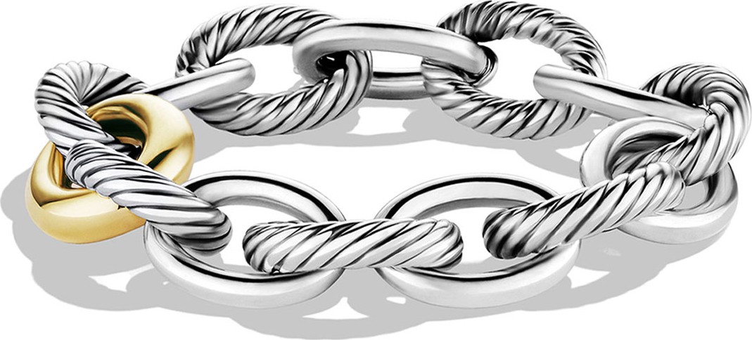 David Yurman Oval Extra-Large Link Bracelet with Gold