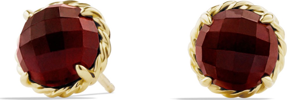 David Yurman Chatelaine Earrings with Garnet in Gold