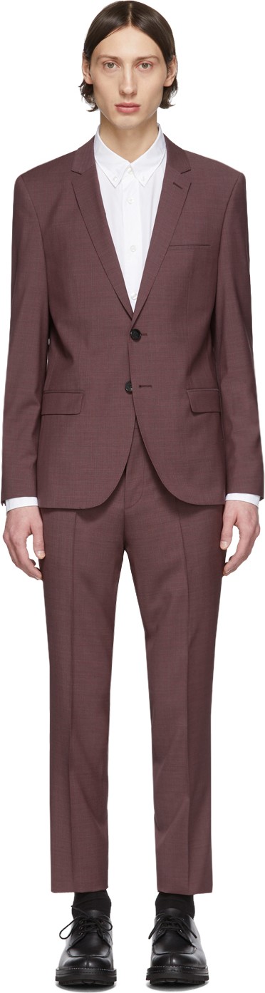 HUGO Burgundy Arti/Hesten 193 Suit