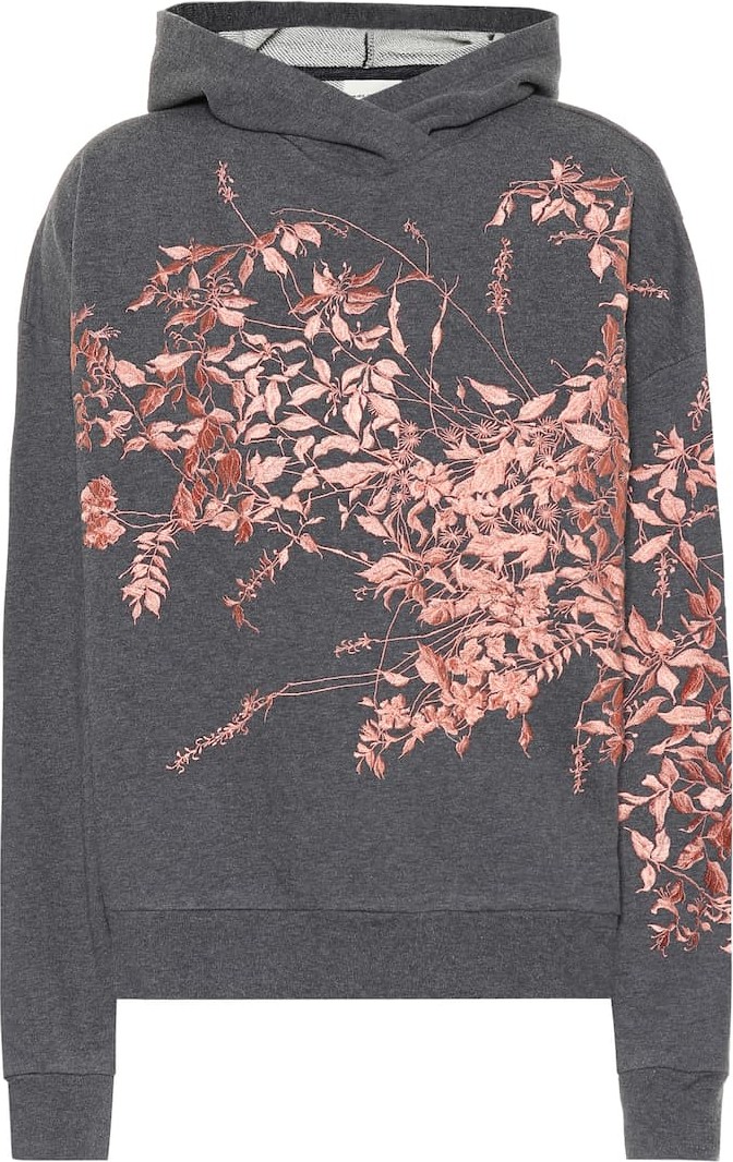 Dries Van Noten Embroidered cotton-jersey hoodie