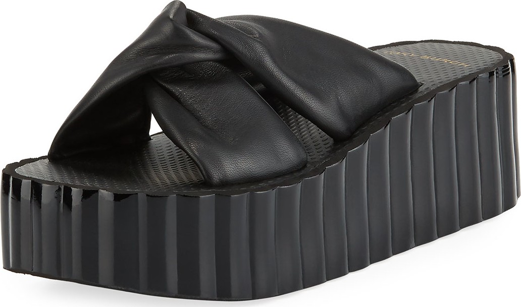 Tory Burch Knotted Scallop Wedge Slide Sandals