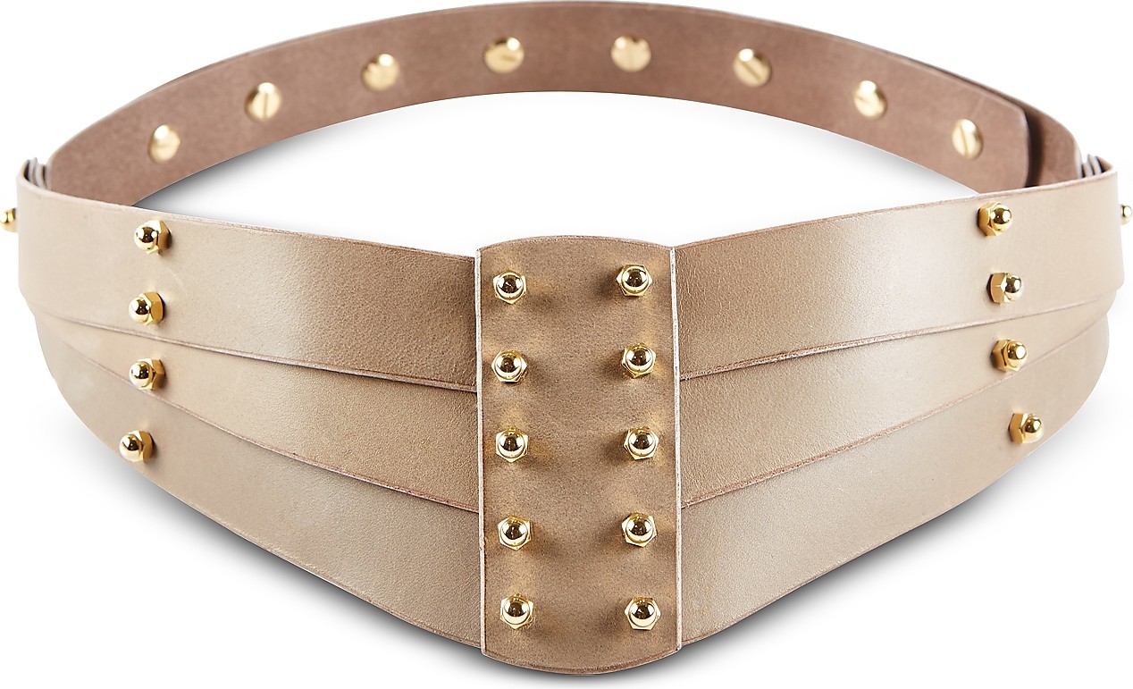 Una Burke Taupe Back Detail Belt
