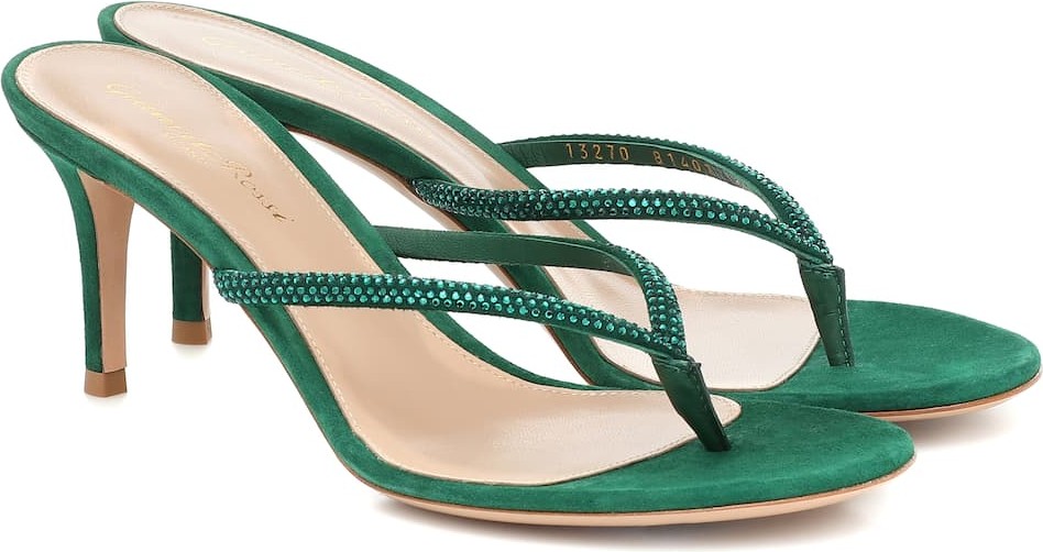 Gianvito Rossi India embellished suede sandals