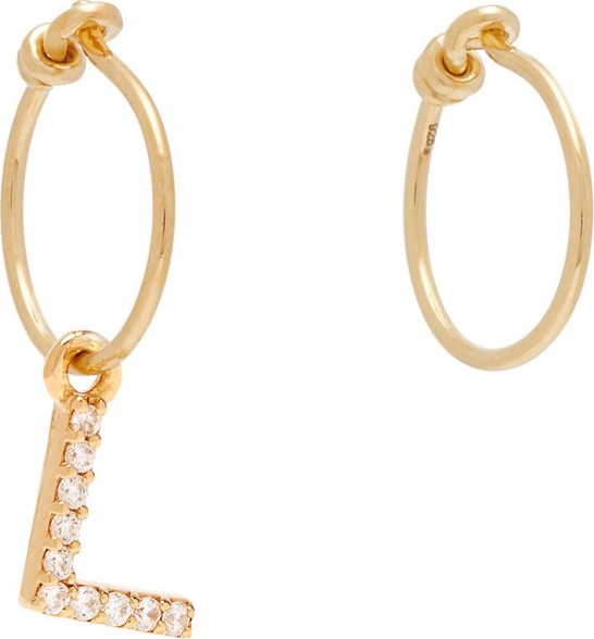 Theodora Warre Crystal L-charm gold-plated earrings