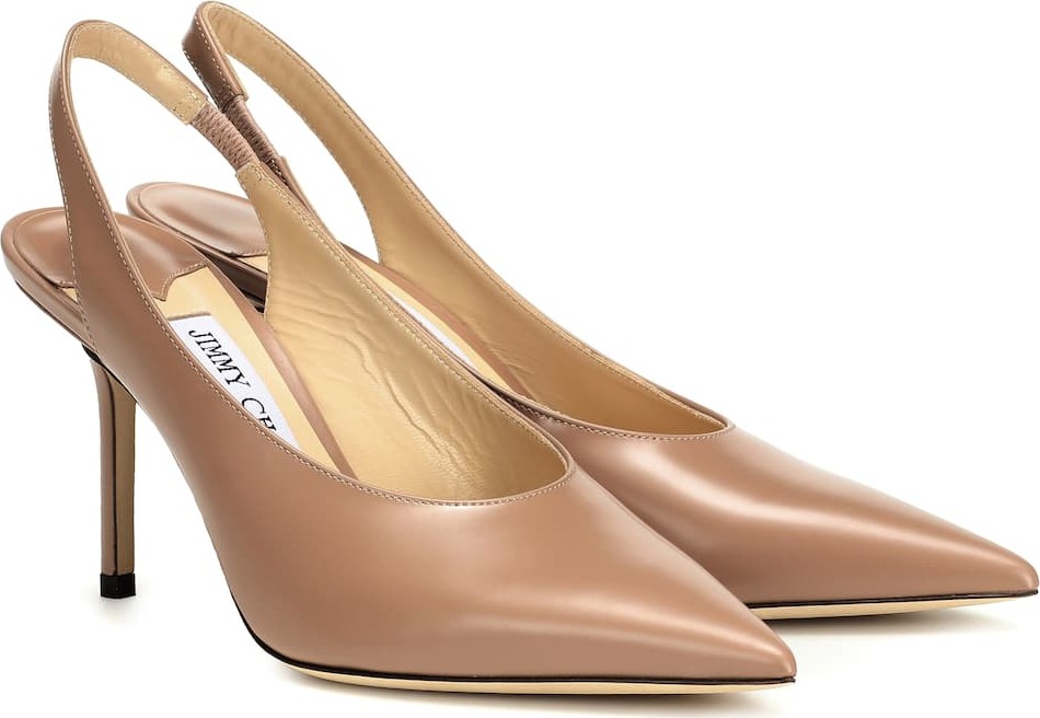 Jimmy Choo Ivy 85 leather slingback pumps