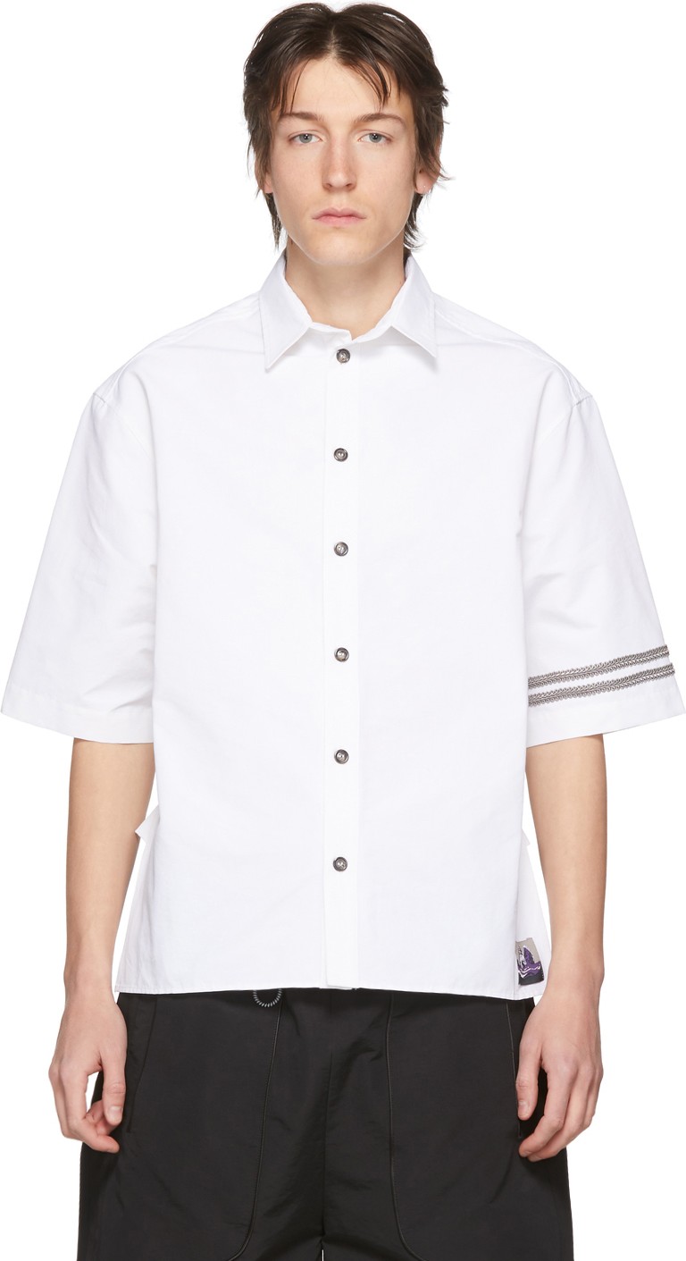 Boramy Viguier White Twill Short Sleeve Shirt