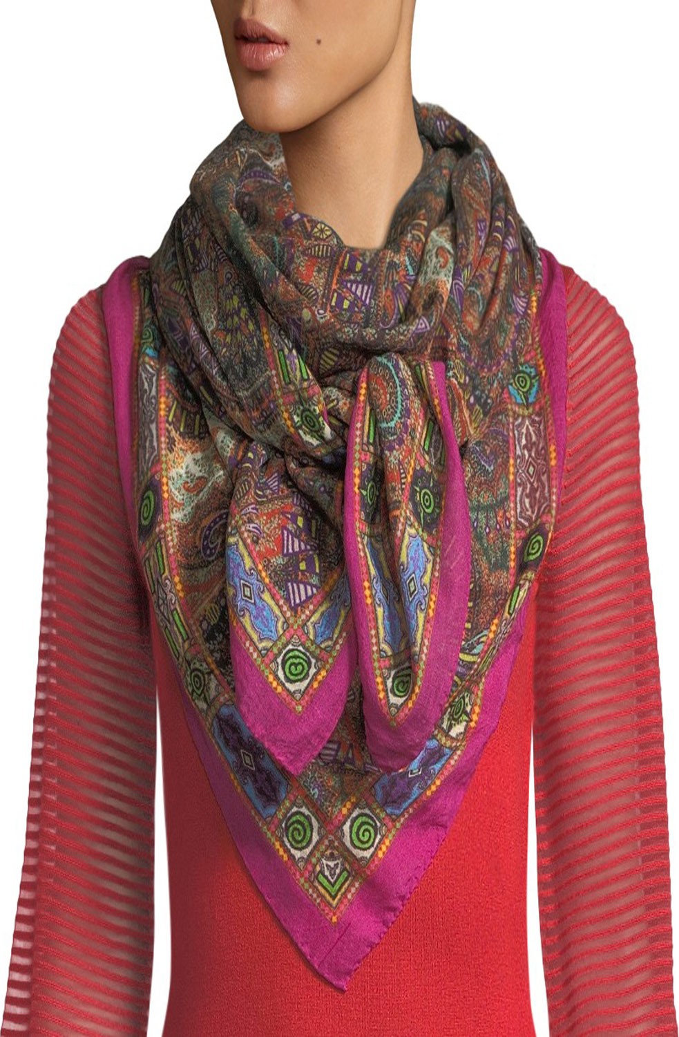 Etro Bombay Paisley Wool/Silk Scarf