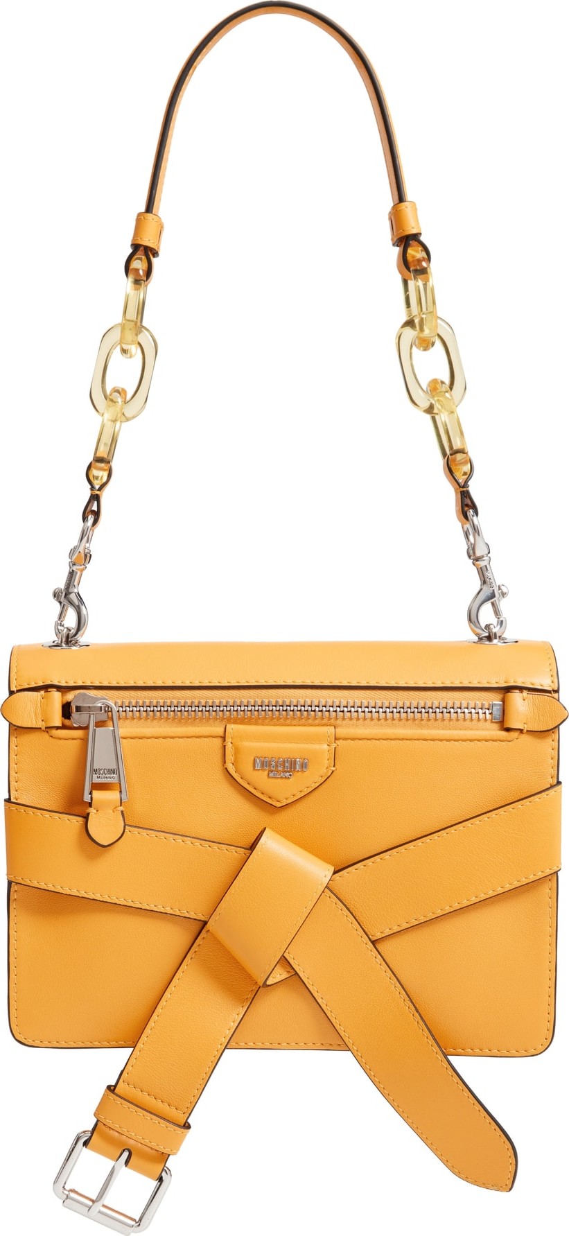 Moschino Belt Leather Shoulder Bag