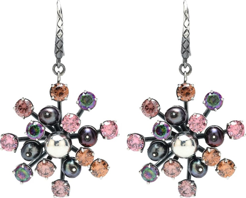 Bottega Veneta Cubic zirconia silver earrings