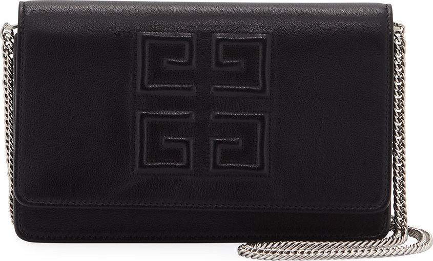 Givenchy Emblem Leather Wallet On Chain