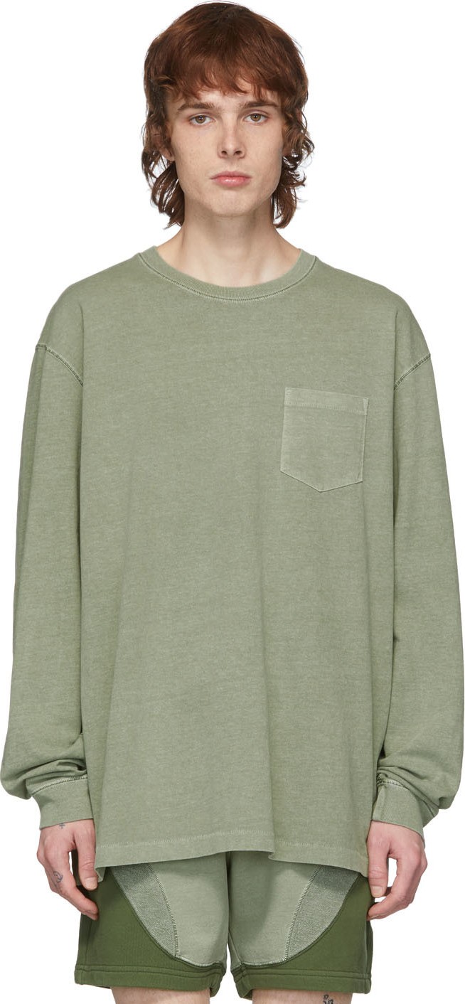 John Elliott Green Loose Stitch Long Sleeve T-Shirt