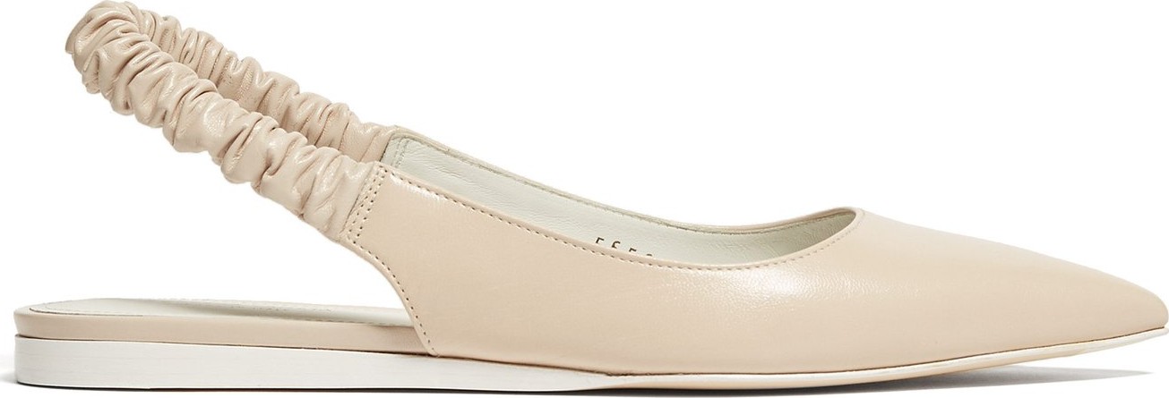 Bottega Veneta Ruched-slingback leather flats