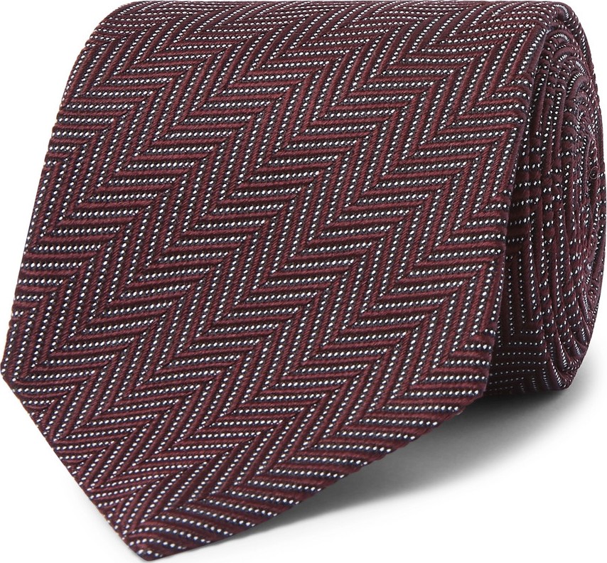 TOM FORD 8cm Herringbone Woven Silk and Cotton-Blend Tie TOM FORD 8cm Herringbone Woven Silk and Cotton-Blend Tie