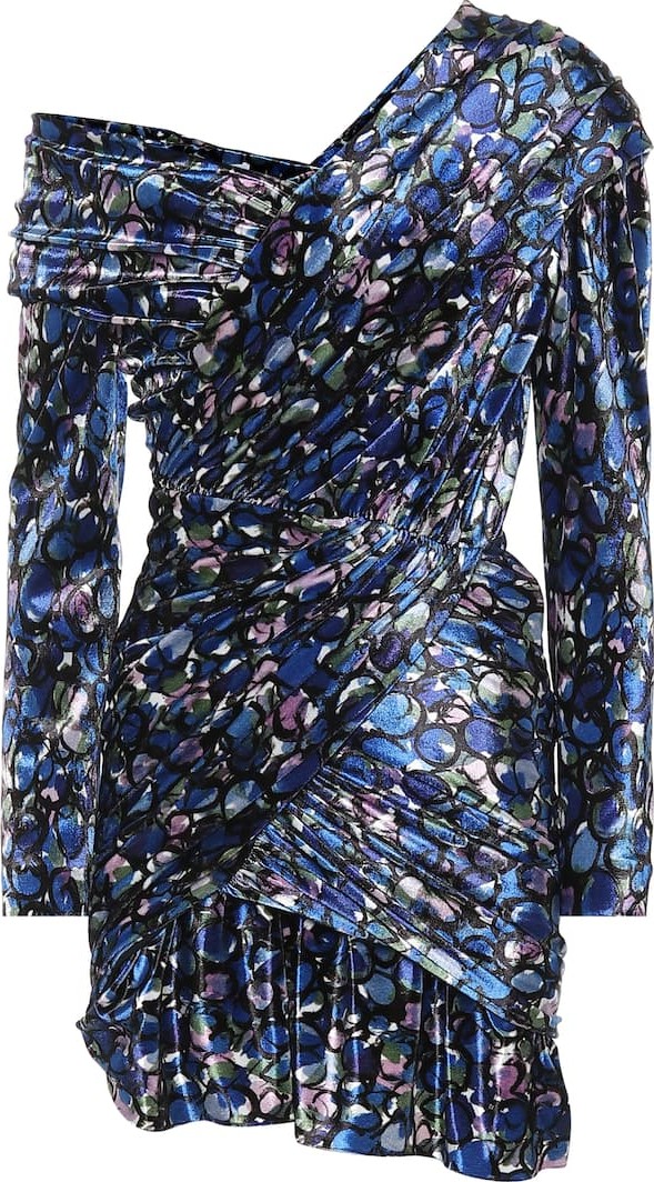 Balenciaga Floral stretch-velvet minidress