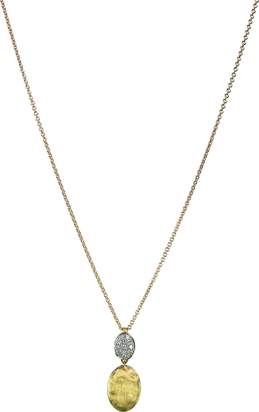 Marco Bicego Siviglia 18K Gold & Pave Diamond Pendant Necklace