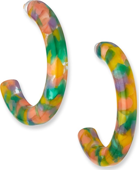 Lele Sadoughi Broadway Acetate Hoop Earrings