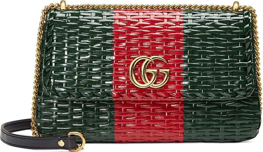 Gucci Linea Cestino Small Wicker Shoulder Bag