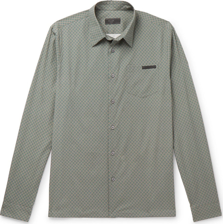 Prada Printed Cotton-Blend Poplin Shirt