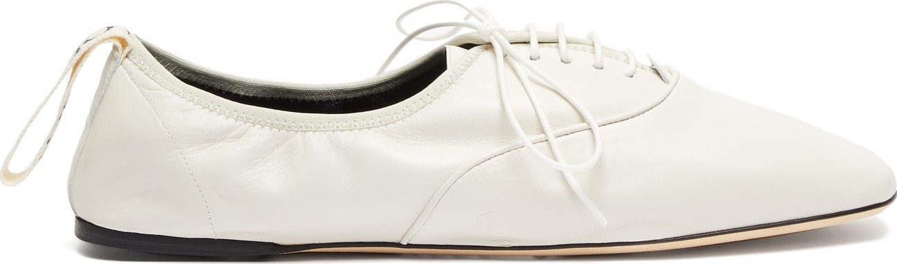 LOEWE Square-toe flat leather shoes