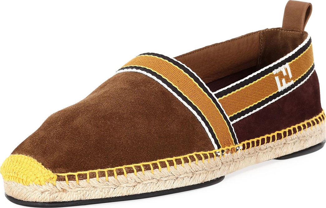 Fendi Men's Forever Logo Suede Espadrille