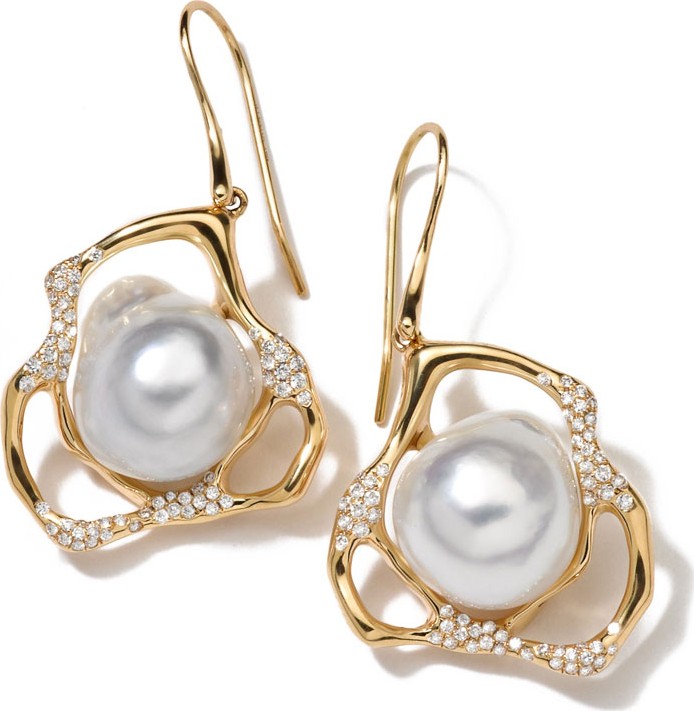 IPPOLITA Stardust Perla Drop Earrings with Diamonds