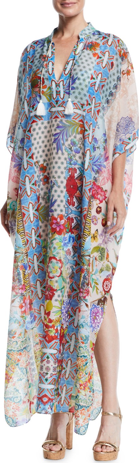 Johnny Was Juniper Printed Long Coverup Kaftan